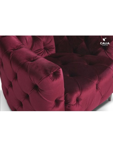 czerwony Fotel Deliziante w stylu chesterfield - Calia Italia - Meble Empir