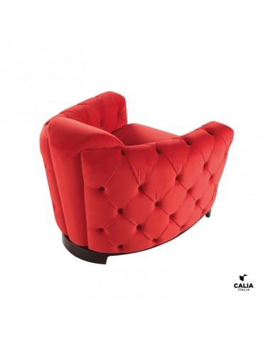 ekskluzywny czerwony Fotel Deliziosa w stylu chesterfield - Calia Italia