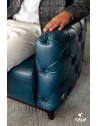 skórzany niebieski Fotel Deliziosa w stylu chesterfield - Calia Italia