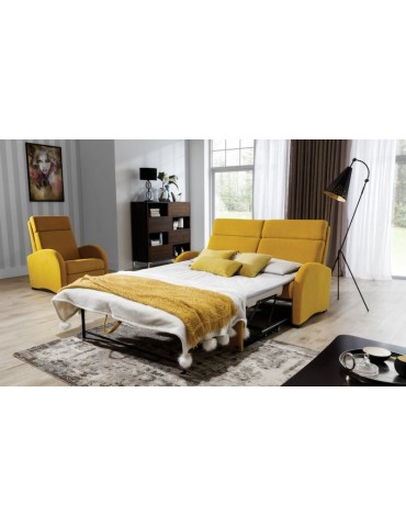 żółty Fotel z funkcją relax Vergo - Unimebel - Meble Empir