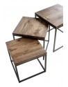 Kwadratowe trzy stoliki TI 005 B - Vintage - Jafra - Meble empir