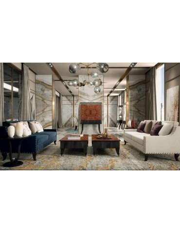 Stylowa sofa Oscar art. 3012 z ćwiekami styl amerykański Guerra Vanni - Salon Meblowy Empir
