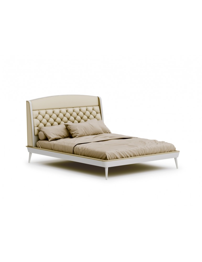 Drewniane łóżko Jazz z pikowanym zagłówkiem Fabbi Mobili 160 cm 180 cm - Salon Meblowy Empir